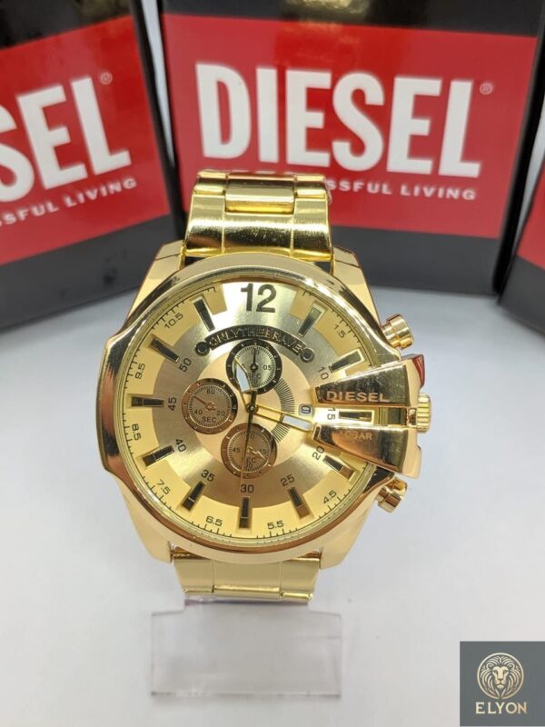 Diesel 10Bar Pulseira de aço Dourado a prova dagua