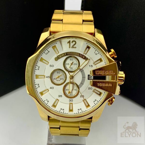 Relógio Masculino Diesell 10Bar Dz8359 Dourado fundo Branco